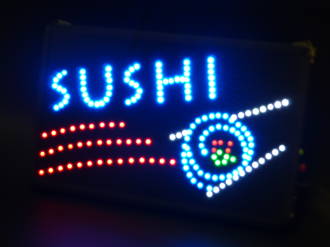 (LED-SIGN-12) LED Flashing SUSHI Sign