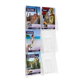 Stand-Tall Literature Rack, 6 x A4 Wall Rack (2 wide, 3 high)