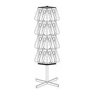 (58051) "Stand-Tall" Literature Rack, 32 x DLE, Free-standing, Rotating