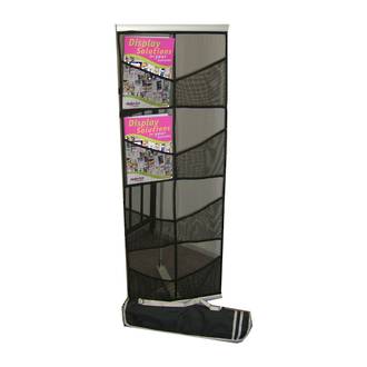 Literature Display Rack, Mesh, Black, A4 x 8
