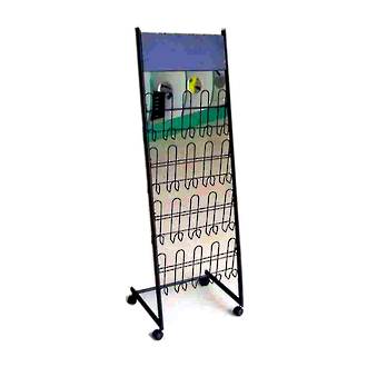 Literature Display Rack, Wire, Black, Single-sided, A4 x 8