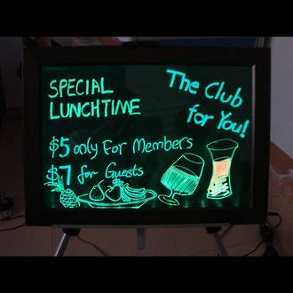 LED Writing Board Black Frame A3